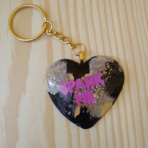 Pink & Black Holographic keychain